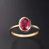 Bague en Cristal Rouge en Or