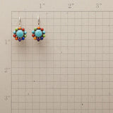 Boucles d'Oreilles Rondes en Turquoise Multicolore