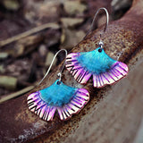 Boucles d'oreilles papillon bleu bohème en argent sterling