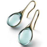 Boucles d'oreilles pendantes en cristal, or et argent