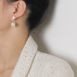 Boucles d'oreilles Élégance™ | Perles argentées raffinées