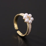 Bague vintage fleur et perle
