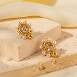 Boucles d'oreilles™ | Élégance en perles dorées