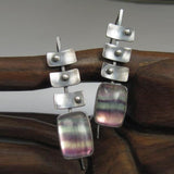 Boucles d'oreilles vintage en argent patiné