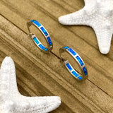 Boucles d'oreilles en argent avec opales bleues océaniques