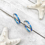 Boucles d'oreilles en argent avec opales bleues océaniques