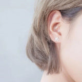 Boucles d'Oreilles Flocon de Neige en Argent