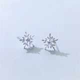 Boucles d'Oreilles Flocon de Neige en Argent