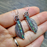 Boucles d'oreilles en argent et cristal vert