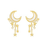 Boucles d'Oreilles de Luxe en Forme de Lune