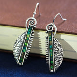 Boucles d'oreilles en argent et cristal vert