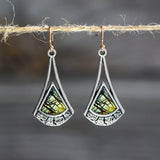 Boucles d'oreilles bohèmes avec pierres naturelles en argent