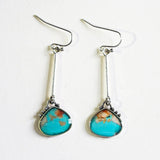 Boucles d'oreilles vintage avec pierres turquoise