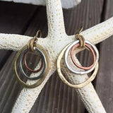 Boucles d'oreilles vintage cercles en or et argent