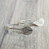 Boucles d'oreilles en argent sterling 925 en forme de feuille de pissenlit