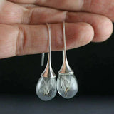 Boucles d'oreilles pendantes pissenlit