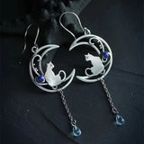 Boucles d'oreilles Chat Vintage en Argent