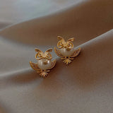 Boucles d'oreilles Perle Hibou