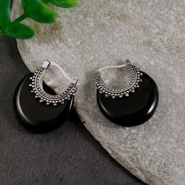 Boucles d'oreilles vintage en pierre naturelle