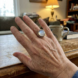 Bague vintage avec pierre de lune ronde