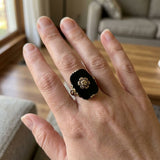 Bague vintage en pierre noire