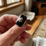 Bague vintage en pierre noire