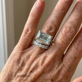 Ensemble de bagues vintage en argent et verre turquoise