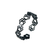 Bague ajustable avec empreinte de patte – En acier inoxydable