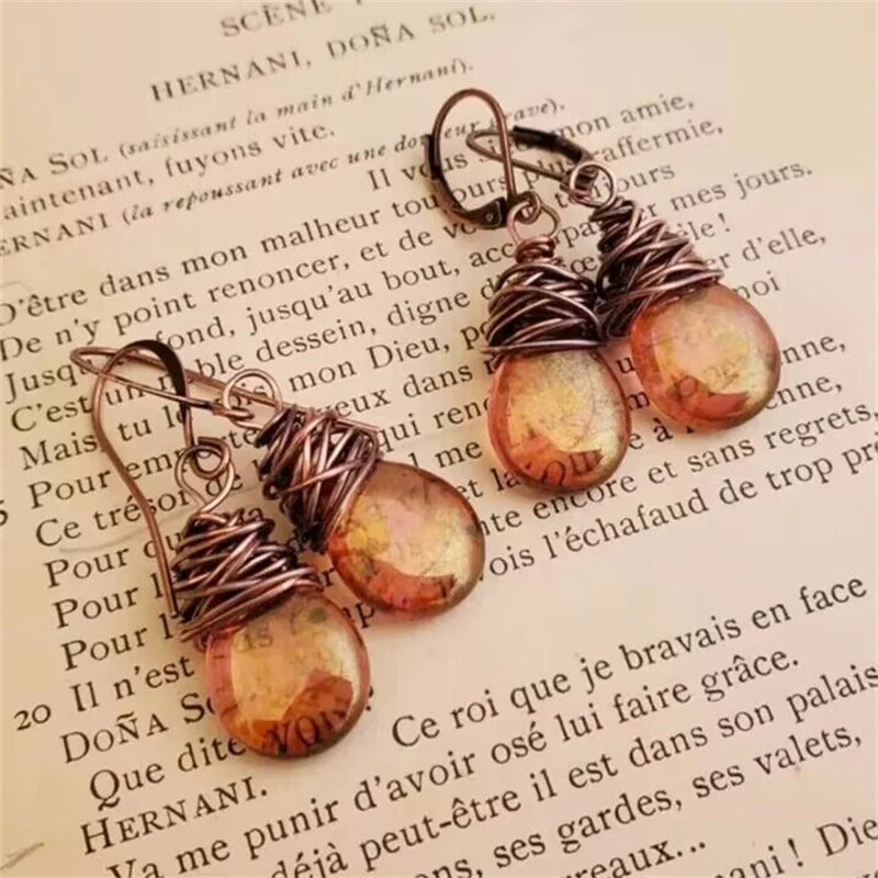 Boucles d'oreilles vintage en pierre cosmique