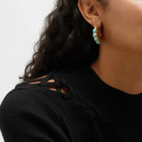 Créoles Turquoise™ | Élégance sculptée en pierre – FS