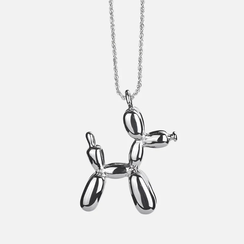 Collier pendentif chien ballon doré