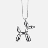 Collier pendentif chien ballon doré