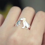 Bague Dachshund en argent sterling 925 – Taille ajustable