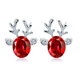 Boucles d'oreilles festives en cristal en forme de renne