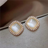 Opalescence™ | Boucles d'oreilles créoles en opale et cristaux
