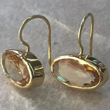 Boucles d'oreilles vintage en pierre orange