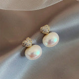 Boucles d'oreilles cœur brillant avec perles