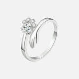 Bague ajustable en argent sterling 925 – Motif main et patte