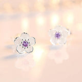 Fleur Éclat™ | Boucles d'oreilles zirconium raffinées