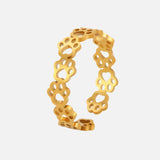 Bague ajustable avec empreinte de patte – En acier inoxydable