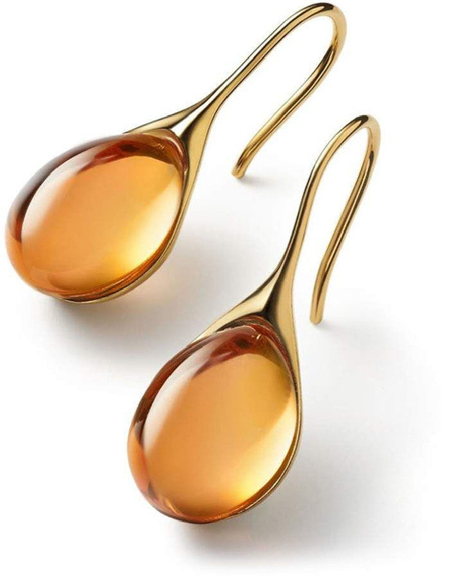Boucles d'oreilles pendantes en cristal, or et argent