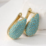 Goutte Turquoise™ | Boucles créoles en matière précieuse – FS