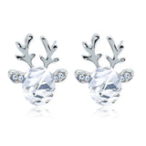 Boucles d'oreilles festives en cristal en forme de renne