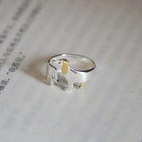 Bague Dachshund en argent sterling 925 – Taille ajustable