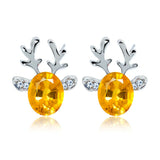 Boucles d'oreilles festives en cristal en forme de renne