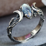 Bague ovale en pierre de lune