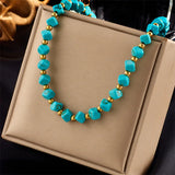 Collier Turquoise™ | Élégance en perles et doré – FS