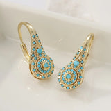 Goutte d'Or™ | Boucles en mosaïque turquoise – FS
