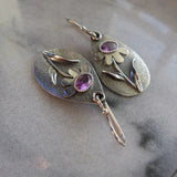 Boucles d'oreilles rétro en forme de fleurs tridimensionnelles
