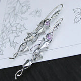 Boucles d'oreilles vintage en forme de feuilles d'elfe